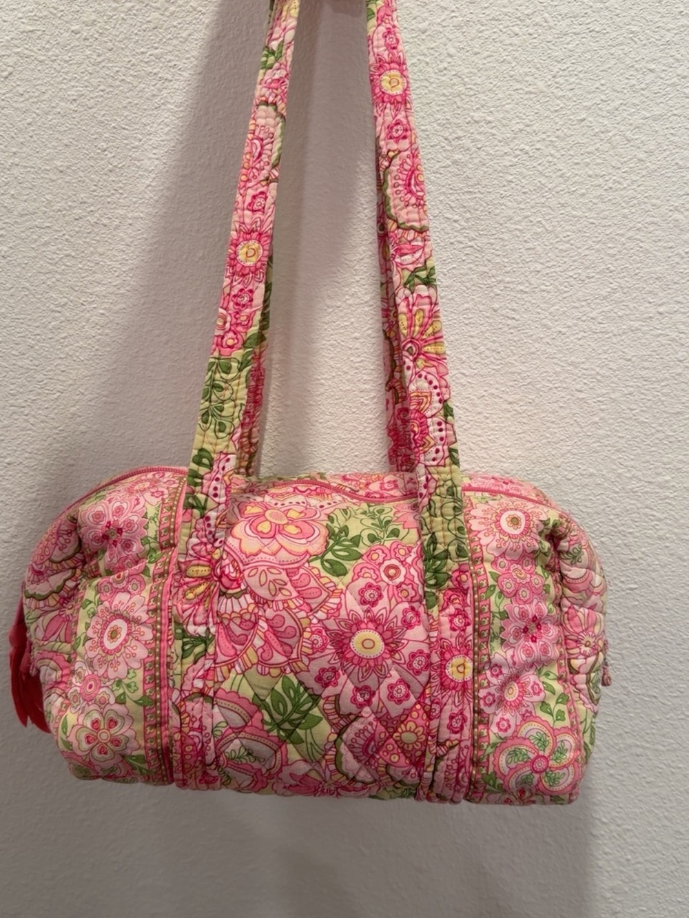 Vintage Vera Bradley peddle pink barrel shoulder bag